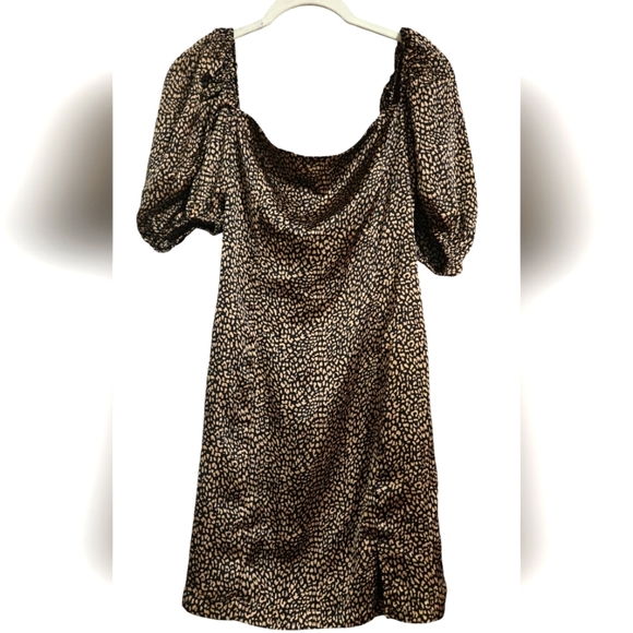 BUDDYLOVE Feline Cheetah print satin Nora Mini Dress. Size Small - Picture 3 of 12